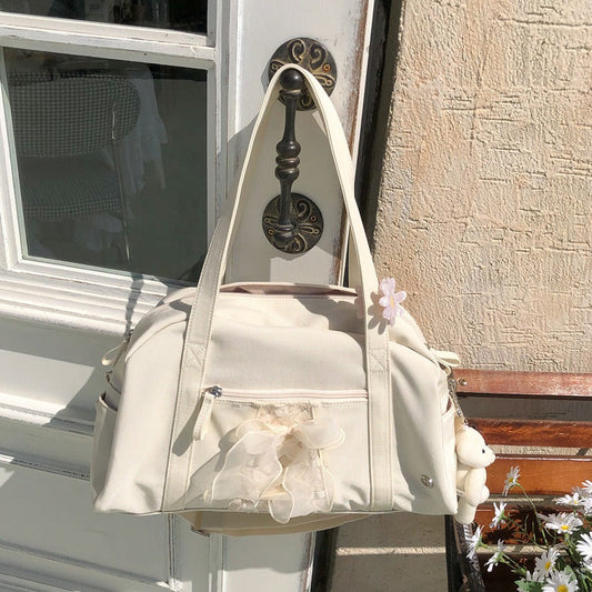 ｜ovuni｜ DAILY RIBBON GYM BAG IVORY