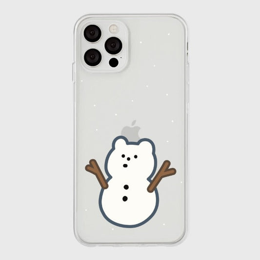 ｜THENINEMALL｜ 원 스노우맨 Clear Phone Case (2 types)