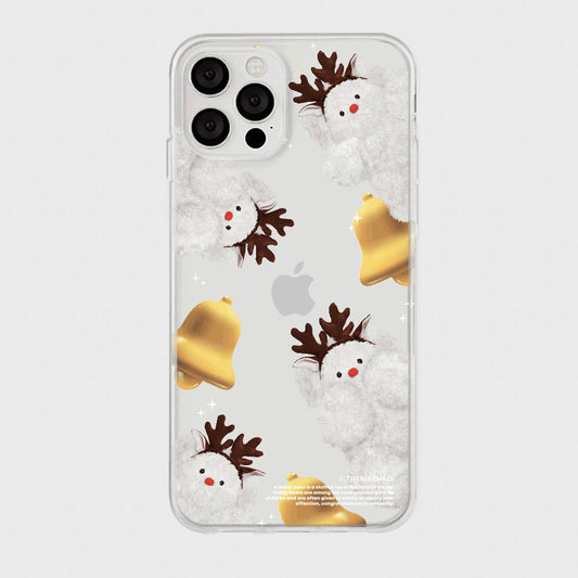 ｜THENINEMALL｜ 패턴 루돌프뽀꾸 Clear Phone Case (3 types)