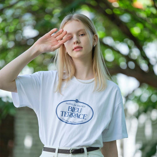 ｜Single Mansion｜ Stamp Logo T-Shirt (Blue)
