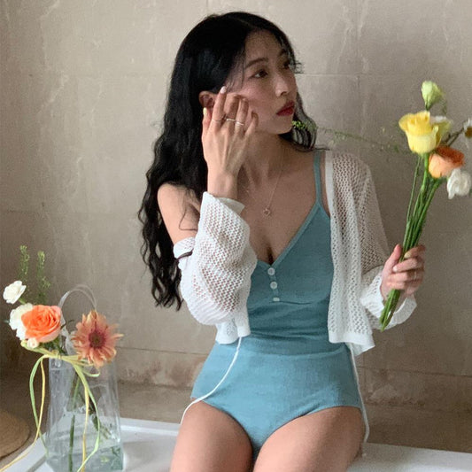 ｜YURIE｜ Mint Button Monokini (3 Colours)
