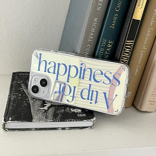 ｜Mademoment｜ 해피니스 레터링 디자인 Glossy Mirror Phone Case