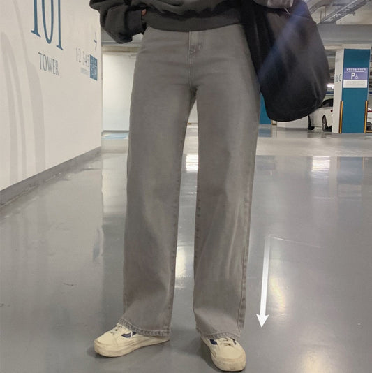 ｜SLOWAND｜ #SLOWMADE Soft Gray Straight Demin Pants