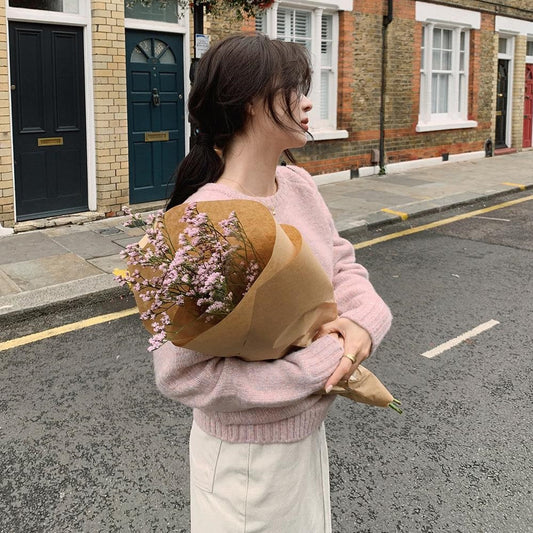 ｜SLOWAND｜ Cotton Candy Raglan Mix Knit