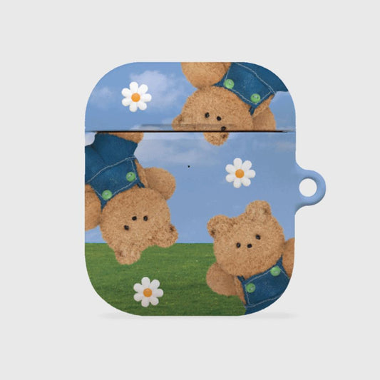 ｜THENINEMALL｜ 패턴 블루스카이 테디구미 AirPods Hard Case