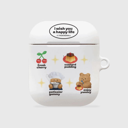 ｜THENINEMALL｜ Pattern Pudding Gummy AirPods Hard Case