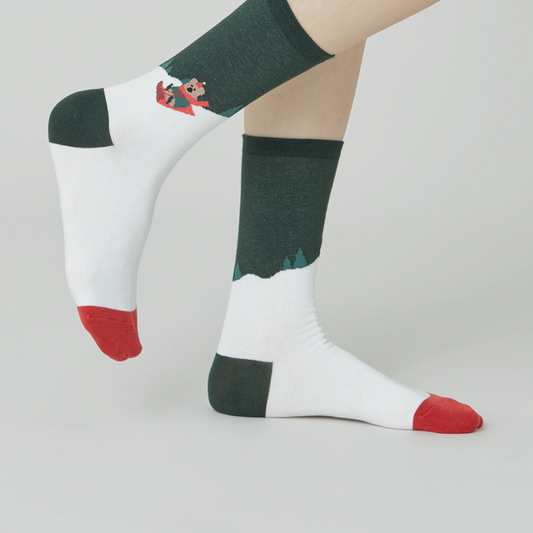 ｜Dinotaeng｜ Hatty's Sleigh ride Single Socks