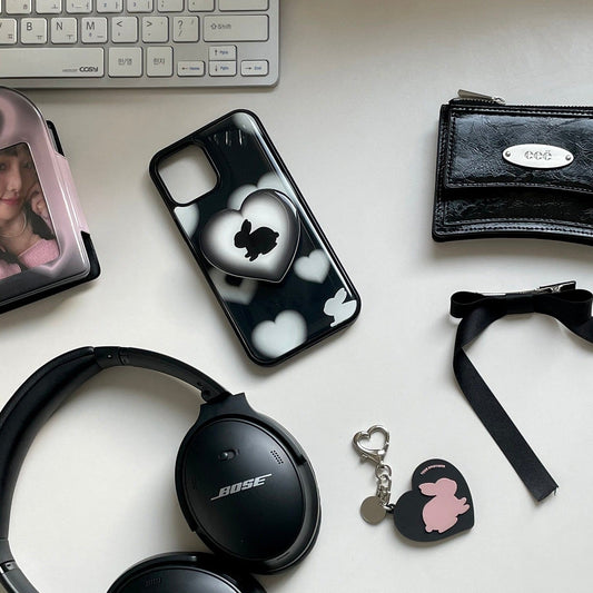 ｜your emotions｜ Bunny Black Epoxy Phone Case
