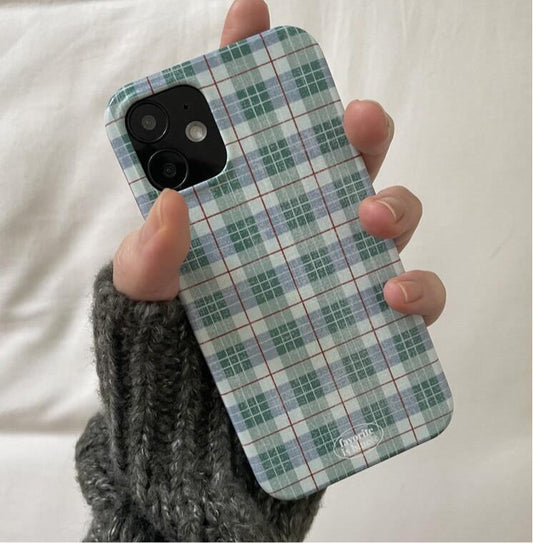 ｜midmaly｜ Blue Linen Phone Case