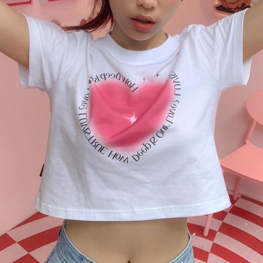 ｜LUVISTRUE｜ SU TWINKLE CROP TEE(WHITE)