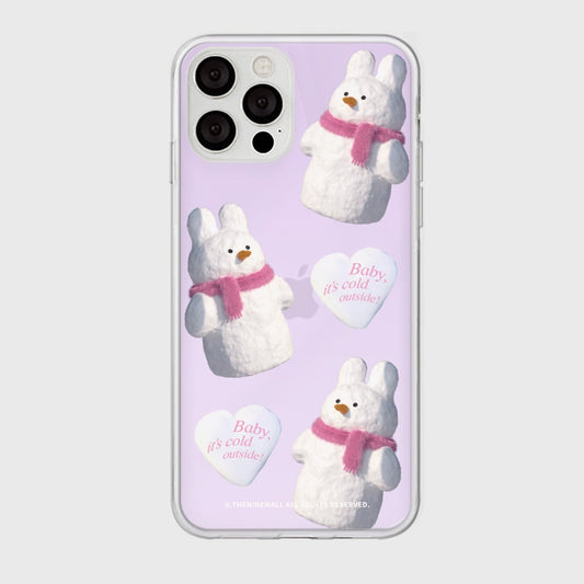 ｜THENINEMALL｜ Pattern Windy Snowman Mirror Phone Case