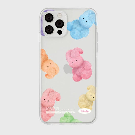 ｜THENINEMALL｜ Rainbow Toy Windy Pattern Clear Phone Case (3 types)